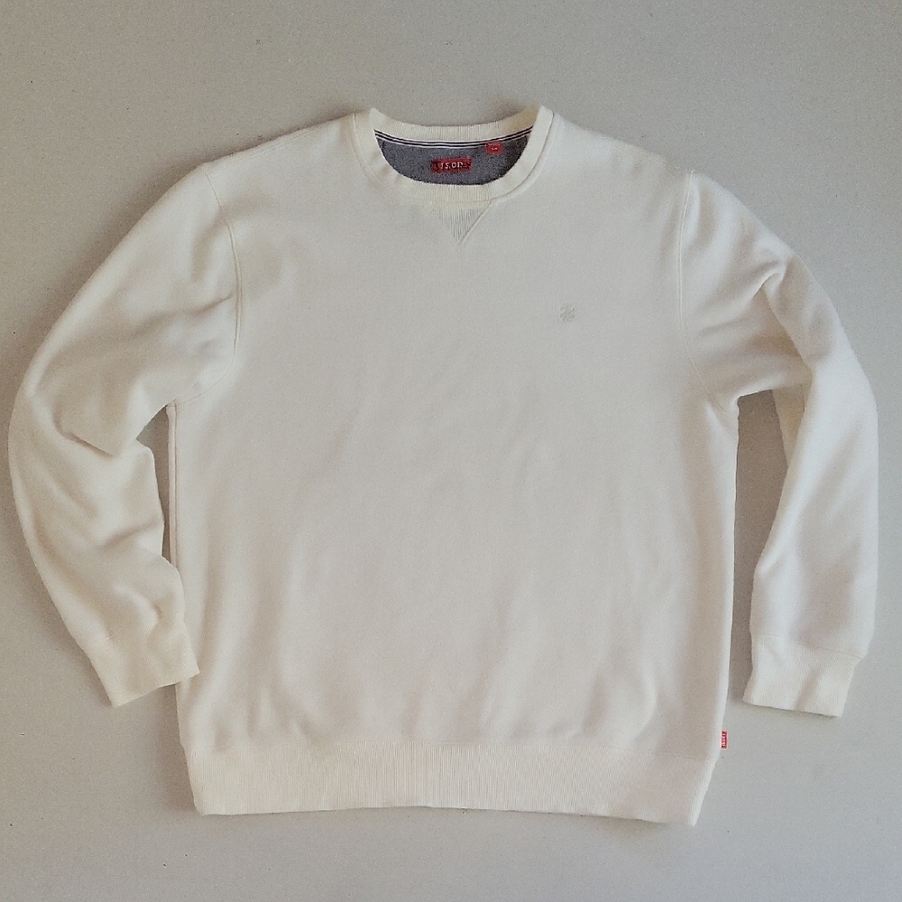 Izod Men's Off-White Crewneck Sweater
